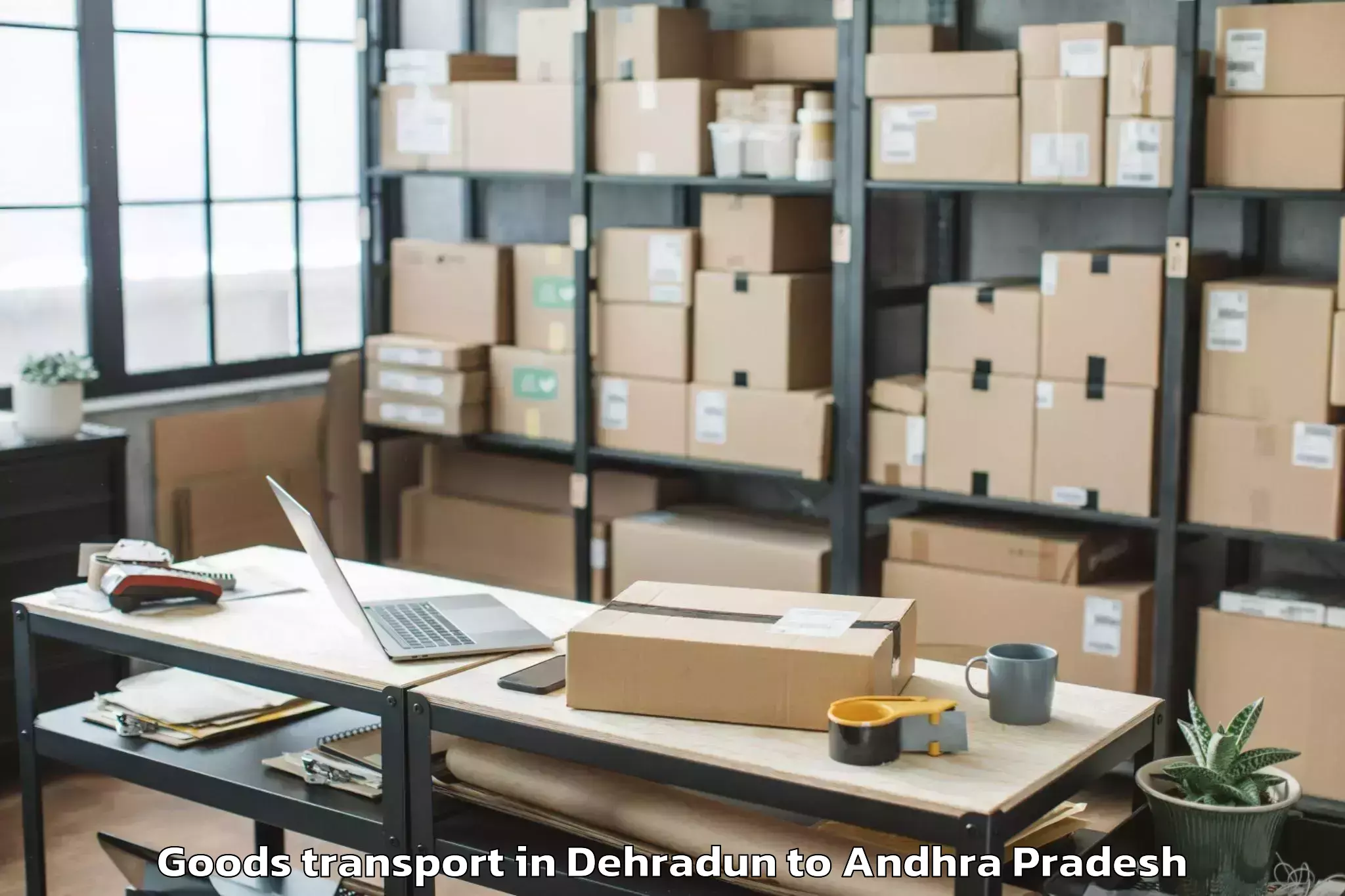 Professional Dehradun to Pedapadu Goods Transport